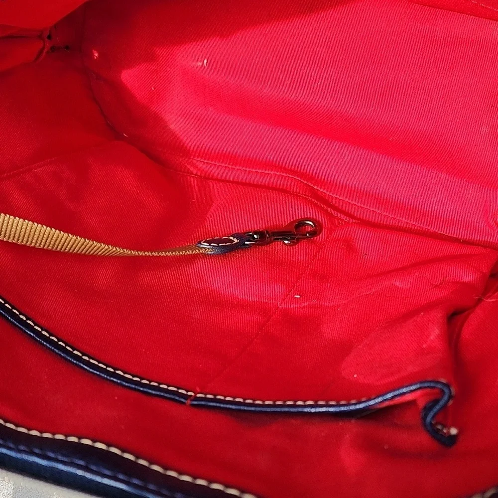 Dooney & Bourke Westerly Navy and Pink Striped Satchel Bag